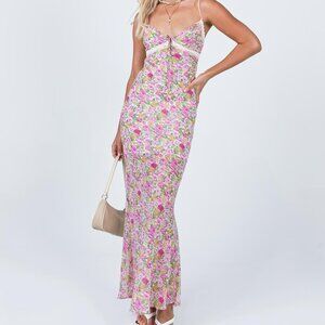 Princess Polly Women's Emily Maxi Dress 10 Floral Lace Coquette Grad Vacation